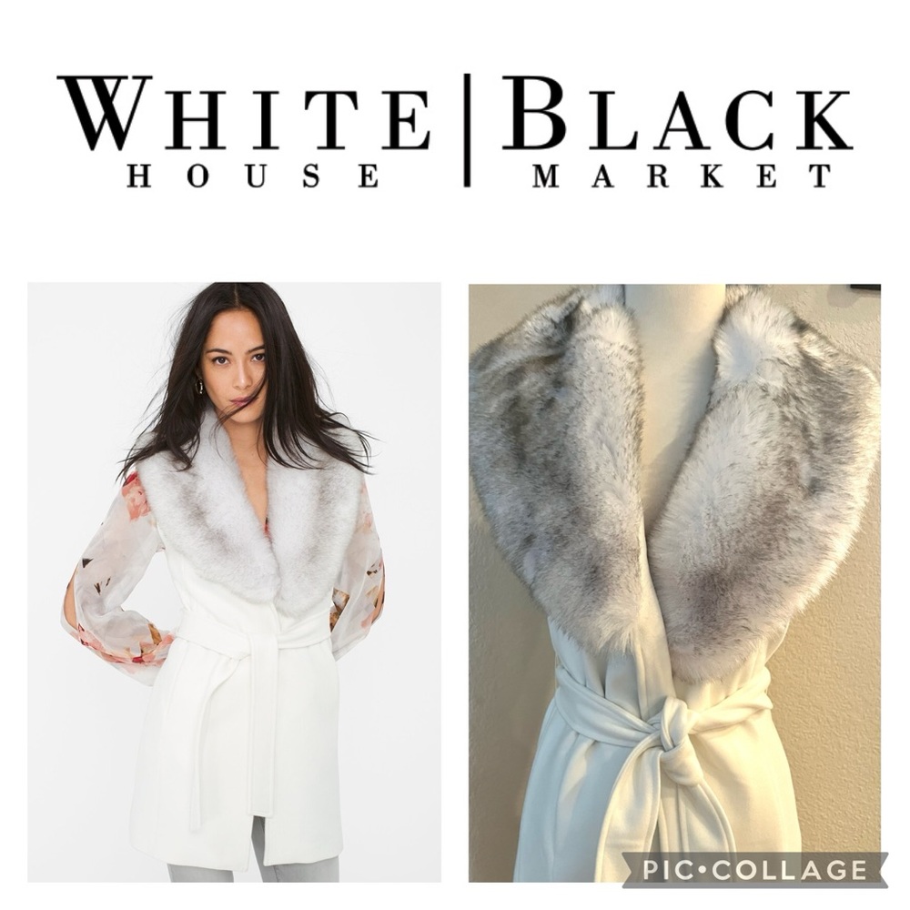 WHBM Sleeveless Cover with Fur Collar. NWT.